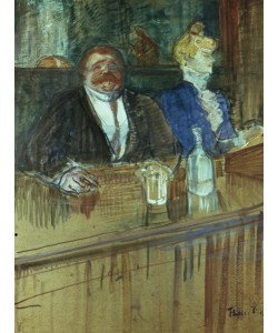 Henri de Toulouse-Lautrec, In the Bar: The Fat Proprietor and the Anaemic Cashier, 1898 (gouache on paper)