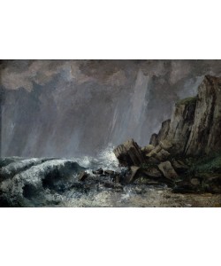 Gustave Courbet, Downpour at Etretat (oil on canvas)
