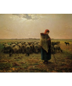 Jean-Francois Millet, Shepherdess with her Flock, 1863 (oil on canvas)
