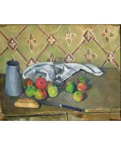 Paul Cézanne, Fruit, Serviette and Milk Jug, c.1879-82 (oil on canvas)