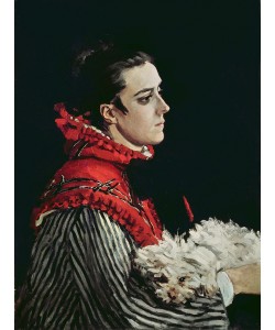 Claude Monet, Camille Monet (1847-79) in a Red Cape, 1866 (oil on canvas)