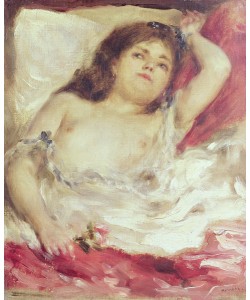 Pierre-Auguste Renoir, Semi-Nude Woman in Bed: The Rose, before 1872 (oil on canvas)