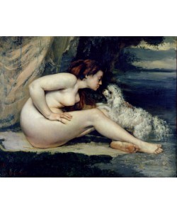 Gustave Courbet, Female Nude with a Dog (Portrait of Leotine Renaude) 1861-62 (oil on canvas)