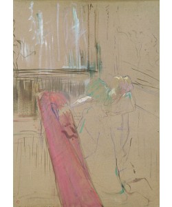 Henri de Toulouse-Lautrec, At the Top of the Staircase of the Rue des Moulins, 1893 (oil on card)