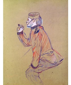 Henri de Toulouse-Lautrec, English Soldier Smoking a Pipe, 1898 (oil card)