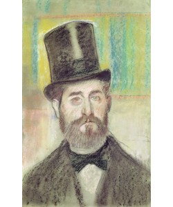 Edgar Degas, Man in an Opera Hat (pastel on paper)