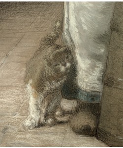 Jean-Francois Millet, Churning Butter, 1866-68 (pencil & pastel on paper) (detail of 155306)
