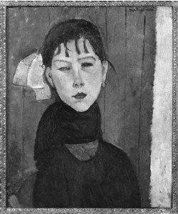 Amedeo Modigliani, Marie, young woman of the people (oil on canvas) (b/w photo)