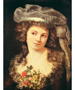 Gustave Courbet, Portrait of a young woman in the style of Labille-Guiard (oil on canvas)