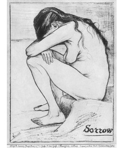 Vincent van Gogh, Sorrow, 1882 (litho) (b/w photo)
