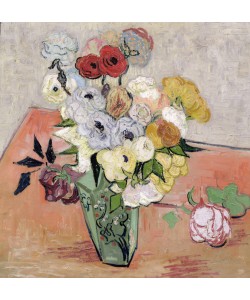 Vincent van Gogh, Japanese Vase with Roses and Anemones, 1890 (oil on canvas)