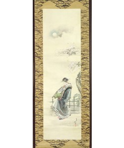 Katsushika Hokusai, Courtesan out for a walk (pen & ink with wash on paper)