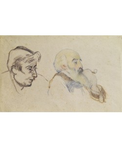 P. & Pissarro, C. Gauguin, Portrait of Pissarro by Gauguin and Portrait of Gauguin by Pissarro (coloured chalk)