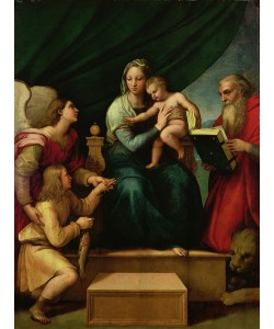 Raphael, The Madonna of the Fish (The Madonna with the Archangel Gabriel and St. Jerome) c.1513 (oil on canvas)