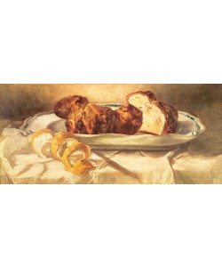 Edouard Manet, Still life with brioches and lemon, 1873 (oil on canvas)