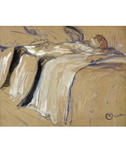 Henri de Toulouse-Lautrec, Woman lying on her Back - Lassitude, study for 'Elles', 1896 (oil on cardboard)