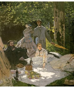 Claude Monet, Dejeuner sur l'Herbe, Chailly, 1865 (central panel) (oil on canvas) (see also 65899)