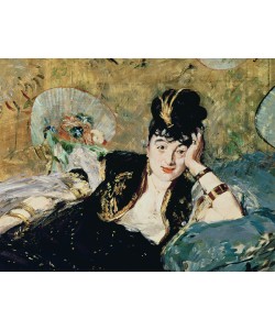Edouard Manet, The Lady with Fans, Portrait of Nina de Callias, c.1873-74 (oil on canvas) (detail of 42292)