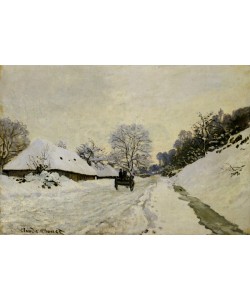 Claude Monet, The Cart, or Road under Snow at Honfleur, 1865 (oil on canvas)