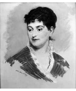 Edouard Manet, Portrait of Madame Emile Zola, 1874 (pastel on canvas) (b/w photo)