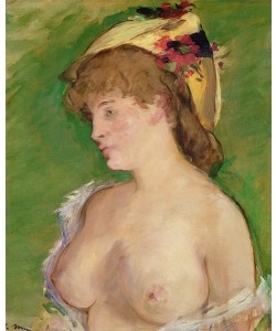 Edouard Manet, The Blonde with Bare Breasts, 1878 (oil on canvas)