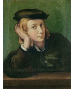 Parmigianino, Portrait of a Young Man (formerly thought to be a self-portrait of Raphael), c.1528-30 (oil on panel)