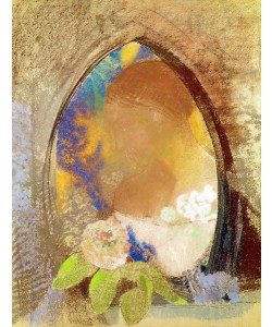 Odilon Redon, Portrait with Flowers (pastel on paper)