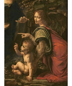 Leonardo da Vinci, Madonna of the Rocks (detail of Saint John and the Angel), 1483-6 (oil on canvas)