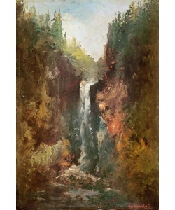 Gustave Courbet, Waterfall (also known as the La Chute de Conches), 1873 (oil on wood)