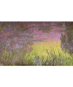Claude Monet, Waterlilies at Sunset, 1915-26 (oil on canvas) (detail of left side)