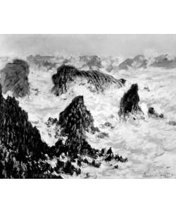 Claude Monet, The Rocks of Belle-Ile, 1886 (oil on canvas) (b/w photo)
