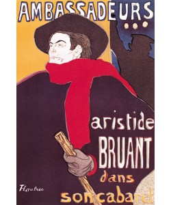 Henri de Toulouse-Lautrec, Poster advertising Aristide Bruant (1851-1925) in his cabaret at the Ambassadeurs, 1892 (litho)