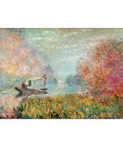 Claude Monet, The Boat Studio on the Seine, 1875 (oil on canvas)