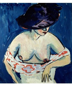 Ernst Ludwig Kirchner, Half-Naked Woman with a Hat, 1911 (oil on canvas)