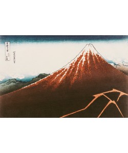 Katsushika Hokusai, Fuji above the Lightning', from the series '36 Views of Mt. Fuji' ('Fugaku sanjurokkei') (coloured woodblock print) (see also 65991)