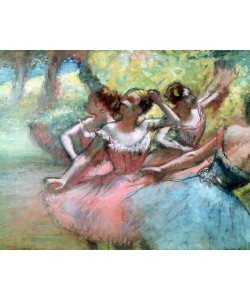 Edgar Degas, Four ballerinas on the stage (pastel)