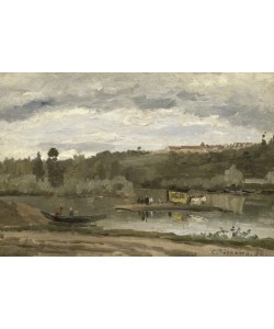 Camille Pissarro, Ferry at Varenne-Saint-Hilaire, 1864 (oil on canvas)