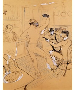 Henri de Toulouse-Lautrec, Chocolat Dancing, 1896 (pen & ink and coloured pencil on paper)