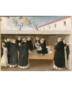 Fra Angelico, The Death of St. Dominic, from the predella panel of the Coronation of the Virgin, c.1430-32 (tempera on panel)