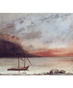 Gustave Courbet, Sunset over Lake Leman, 1874 (oil on canvas)