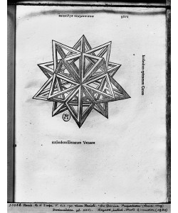Leonardo da Vinci, Dodecahedron, from 'De Divina Proportione' by Luca Pacioli, published 1509, Venice (engraving) (b/w photo)