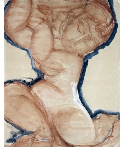 Amedeo Modigliani, Pink Caryatid with a Blue Border, c.1913 (w/c on paper)