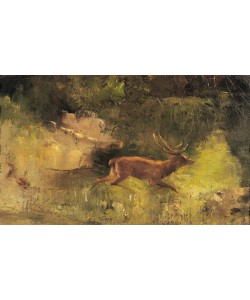 Gustave Courbet, Stag Running through a Wood, c.1865 (oil on canvas)