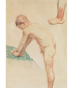 Paul Gauguin, Study of a boy and a foot, 1888 (red chalk, charcoal & pastel on beige paper) (see also 146451)