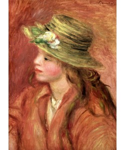 Pierre-Auguste Renoir, Young Girl in a Straw Hat, c.1908 (oil on canvas)