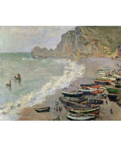 Claude Monet, Etretat, beach and the Porte d'Amont, 1883 (oil on canvas)