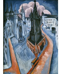 Ernst Ludwig Kirchner, The Red Tower in Halle, 1915 (oil on canvas)