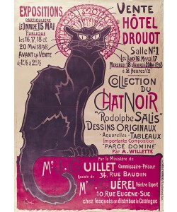 Théophile-Alexandre Steinlen, Poster advertising an exhibition of the 'Collection du Chat Noir' cabaret at the Hotel Drouot, Paris, May 1898 (colour litho)