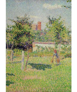 Camille Pissarro, Woman in the Meadow at Eragny, Spring, 1887 (detail of 37361) (oil on canvas)