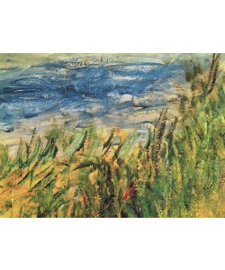 Pierre-Auguste Renoir, The Banks of the Seine at Champrosay, detail of the water and grass at the centre of the painting, 1876 (oil on canvas) (detail of 38573)